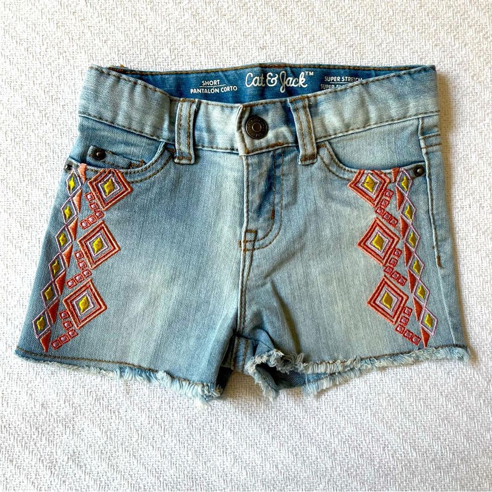 Kids Cat & Jack Embroidered Shorts 18m